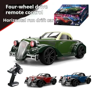 SCY 16302 Delin Retro Classic Car Simulation Car Lamp High-Speed Four-Wheel Drift Car Electric RC Remote Control Car Model Toy