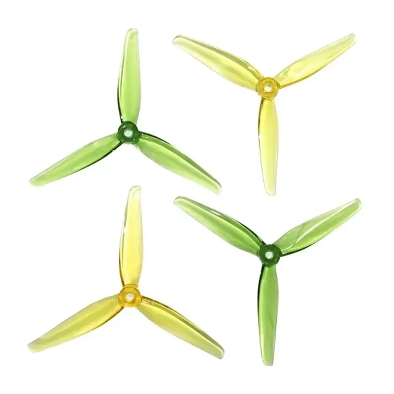2Pairs HQProp Ethix P2 5.1X2.9X3 5.1inch 3-blade Propeller Yellow+Green CW CCW Props 12.3x6.3mm Hub for Drone RC Model Airplane