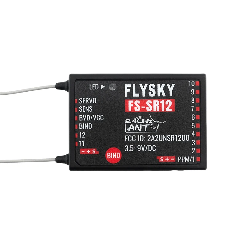 FLYSKY FS-SR12 12 Channels 2.4G Receiver Dual Antenna for RC Fixed Wing Car Boat Robot Model Toy ANT Protocol Transmitter FS-ST8 - Image 6