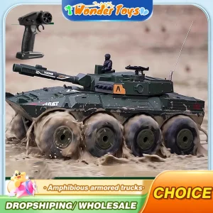 Rc Tank Car 1/32 Remote Control Truck Amphibious Armored Vehicle Large 8X8 WD Radio Control Car Children Model Toys for Boys Kid