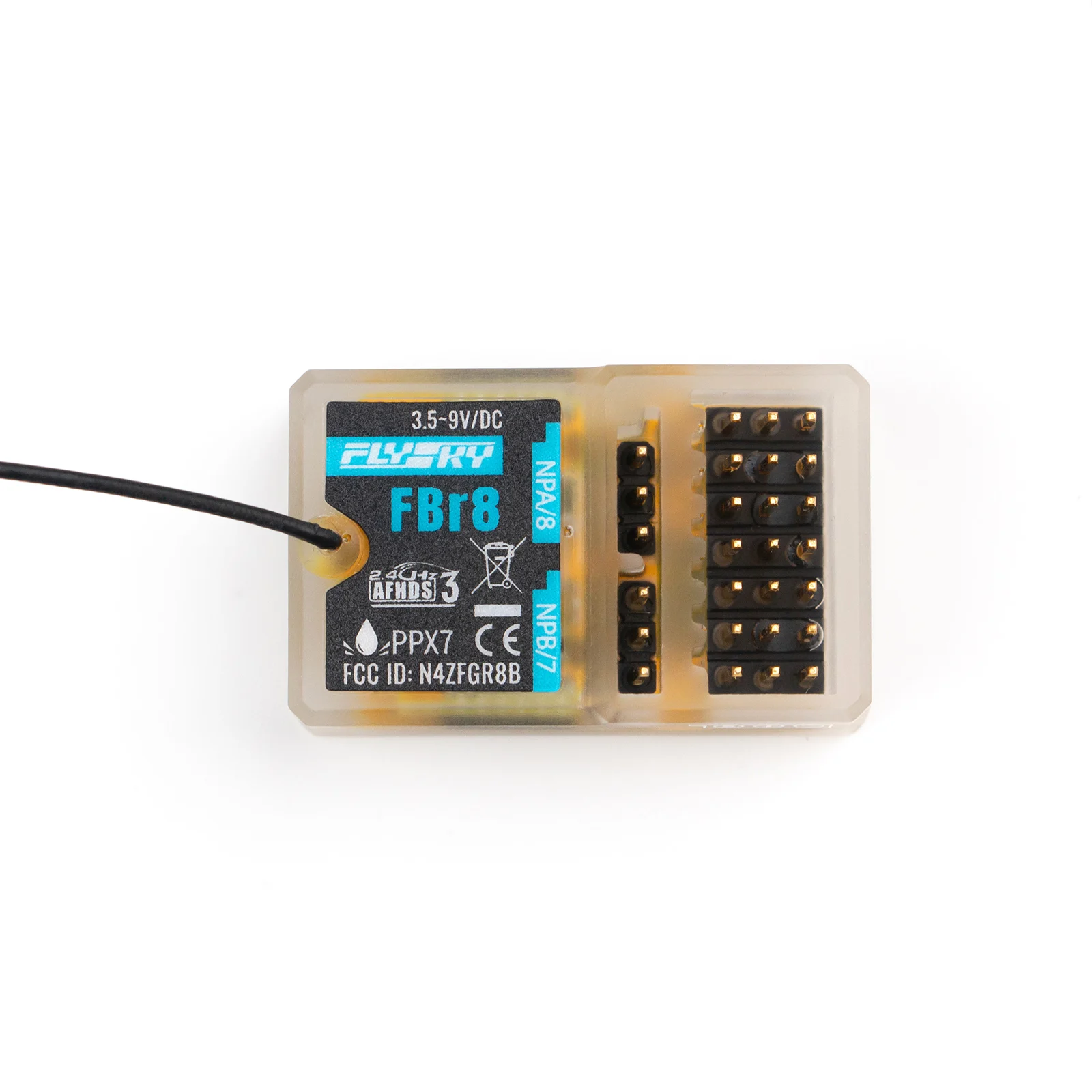 Flysky FBr8 2.4GHz 8CH Receiver AFHDS 3 System Supports Single Bidirectional Transmission PWM/PPM/i-BUS2/S.BUS/i-BUS PPX7