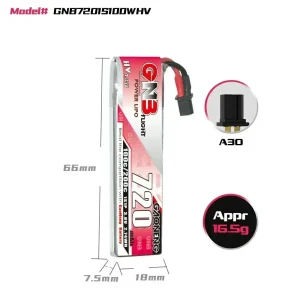 GAONENG GNB 1S 720mAh 100C/200C HV LiHV Battery (6PCS) - A30 Plug for FPV Drones vs BETAFPV BT2.0