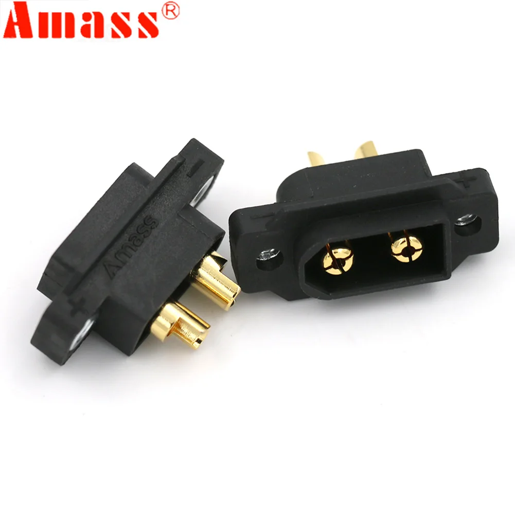AMASS Black XT90E-M Battery Connection Plug Gold-Plated Male Connector DIY Connecting Parts for XT90 RC Aircraft Drone FPV - Image 2