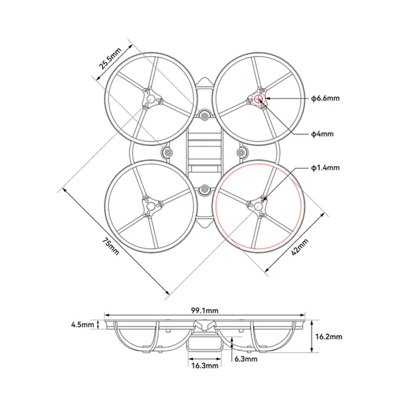 BETAFPV Air75 II Brushless Whoop Frame-75mm FPV Racing Drone Frame Kit Accessories - Image 2