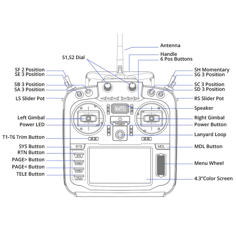 RADIOMASTER TX16S Mark II Radio Controller Mode 2 FPV Controller Drone Controller V4.0 Hall Gimbal 4in1 ELRS FCC with Gift - Image 4
