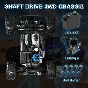 Professional Nitro Powered Rc Car VRX Racing RH1002 Two Speed 1/10 Scale 4WD Truck Hot Sale Toy for Children Adults