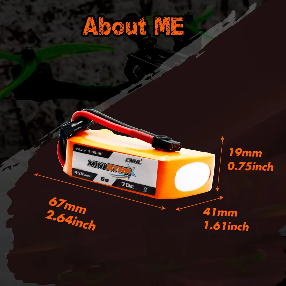 2PCS CNHL 6S 22.2V 450mAh Lipo Battery 70C Ministar With XT30 Plug For Mini Quad FPV Drone RC Quadcopter Helicopter Airplane - Image 3