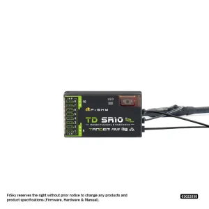 FrSky TD SR10 Receiver dual-band 2.4Ghz 900Mhz 10/24CH triple antenna /Built-in High-Precision Telemetry Sensor / ADV Stabilizer