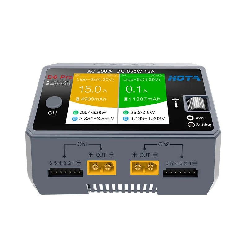 Original in Stock HOTA D6 Pro A /DC Dual Channel 1~6S Smart Battery Charger Discharger Lipo Charger for RC Model Parts - Image 3