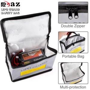Lipo Guard Safety Bag Fireproof Explosion-Proof Portable Lipo Safety Bag 215*115*155mm for RC FPV Racing Drone Car Battery Safe