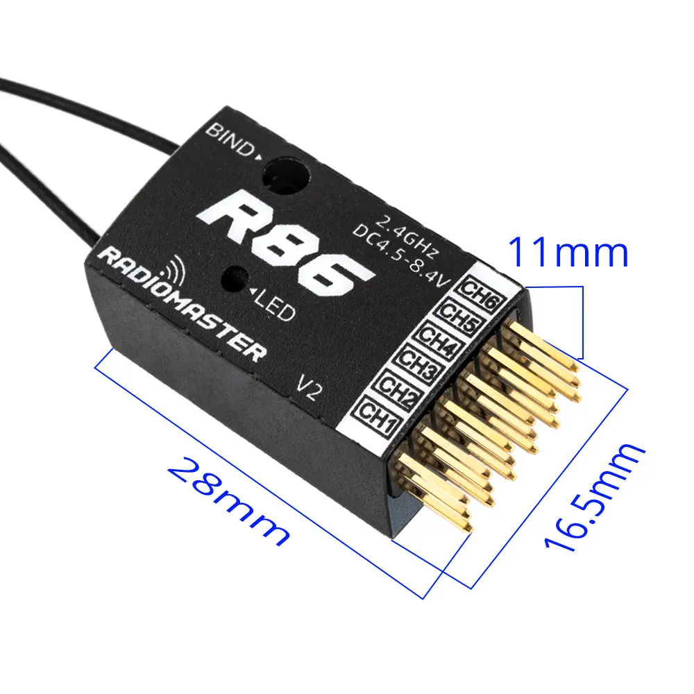 RadioMaster R86 V2 6ch SFHSS PWM Receiver - Image 2