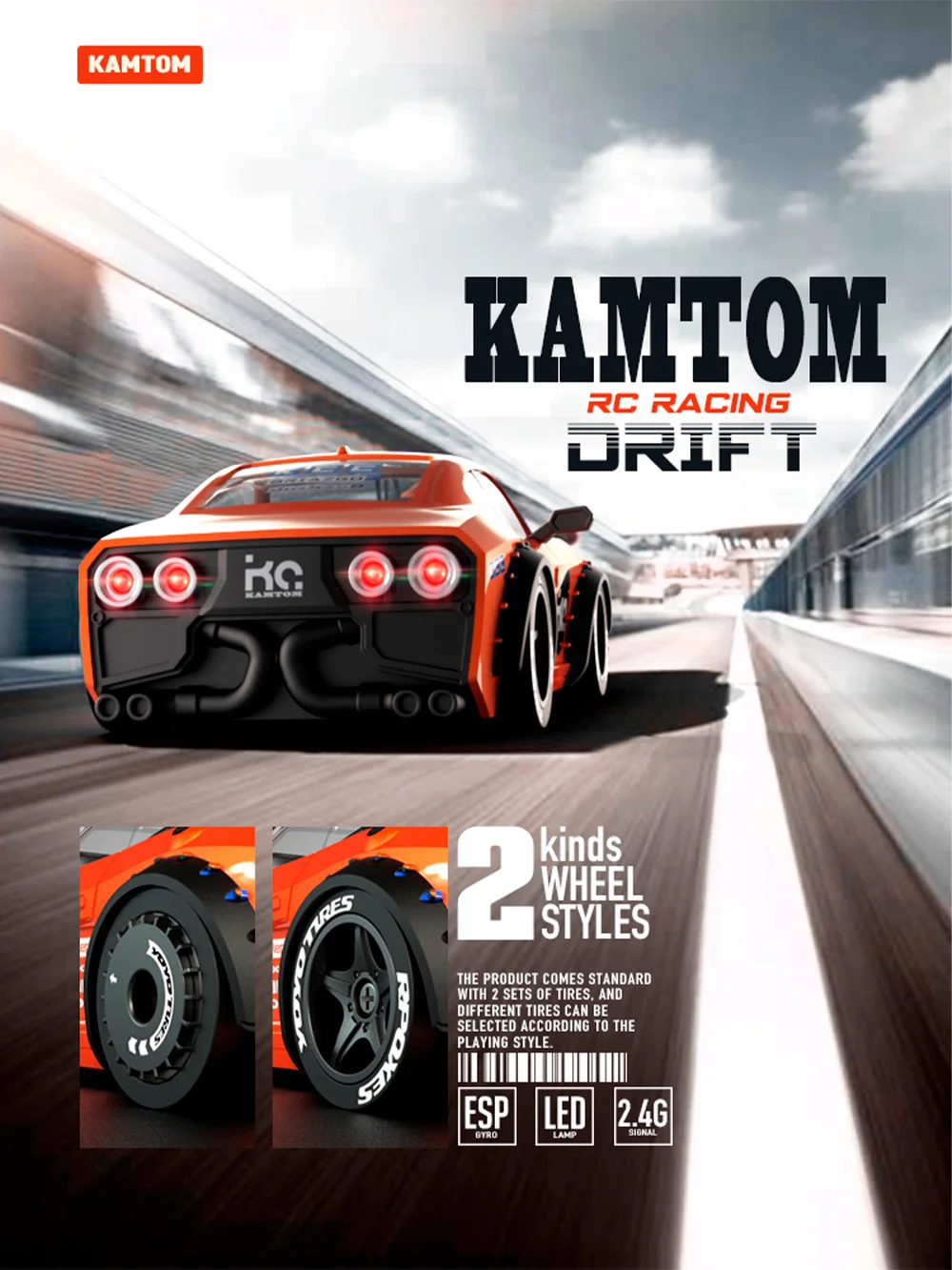 KAMTOM RC Car 1/32 4WD Double Wheel Replace ESP Gyro 30KM/H Drifting Car Model Vehicle - Image 6
