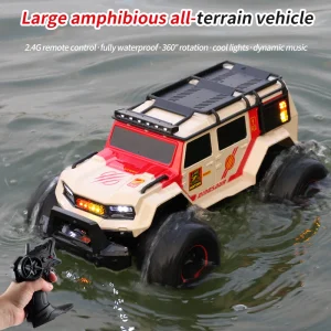 Remote Control Off-Road Vehicle With Light And Music 2.4G Anti-Skid ABS Waterproof Safe Stable 4WD Electric Beach Toy Boys Gifts