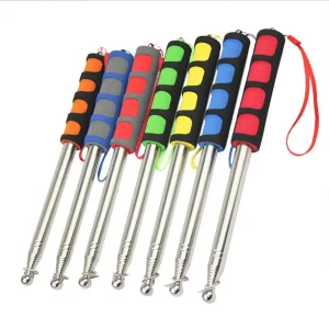 1.2M/1.4M/1.6M/2M Flexible Handle Flagpole Stainless Steel Telescopic Tour Guide Banner Flagstaff Teaching Stick Teacher Pointer