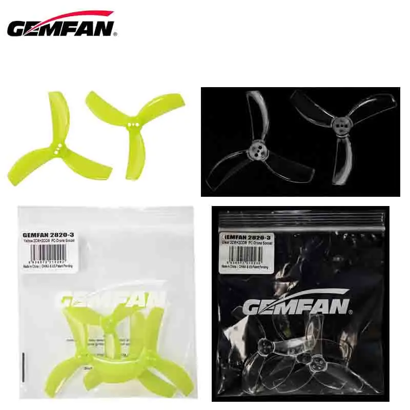 GEMFAN 2820 3-Blade Propeller 71mm 1.5mm CW/CCW PC Props For FPV Racing Drone Quadcopter 200mm Multiaxis Soccer Blad RC 4pairs