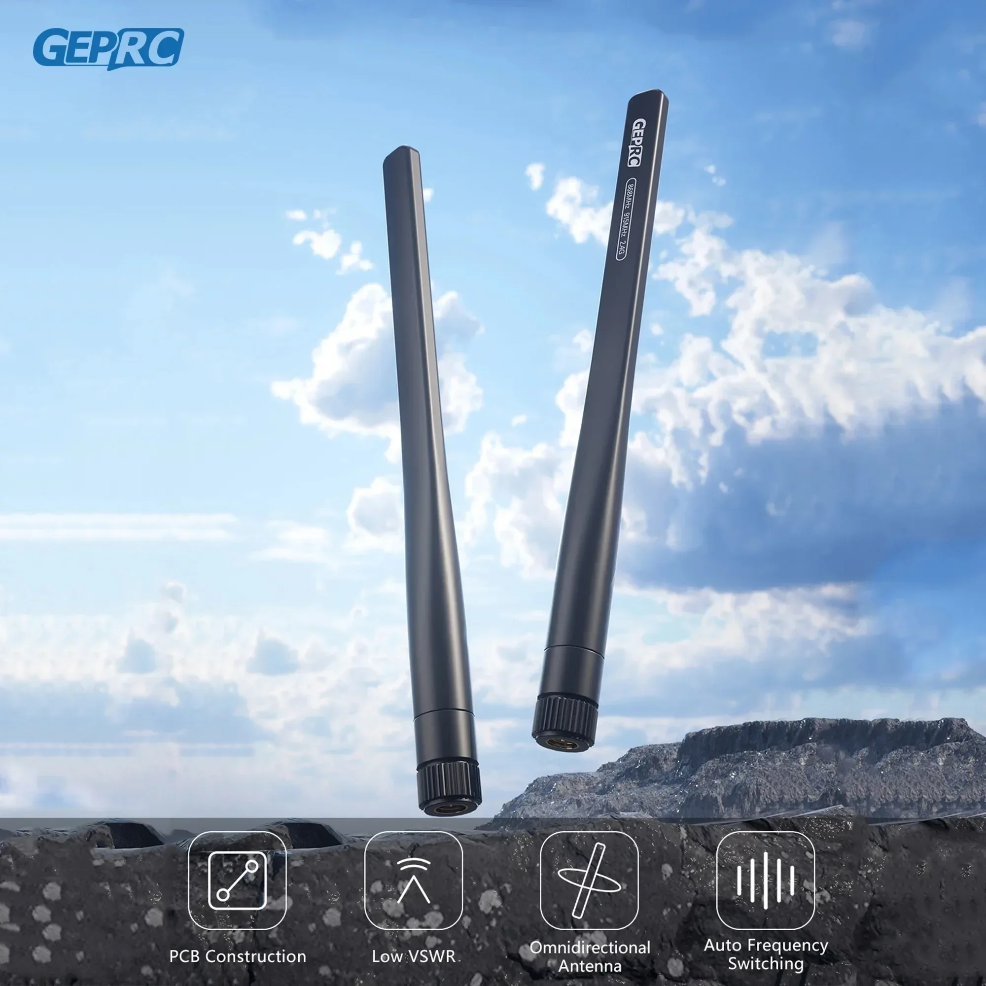 GEPRC 868MHz/915MHz/2.4GHz Tri-Band Stick Antenna - High Frequency Long Range for FPV DIY RC Quadcopter Freestyle Drone Parts Ac - Image 2