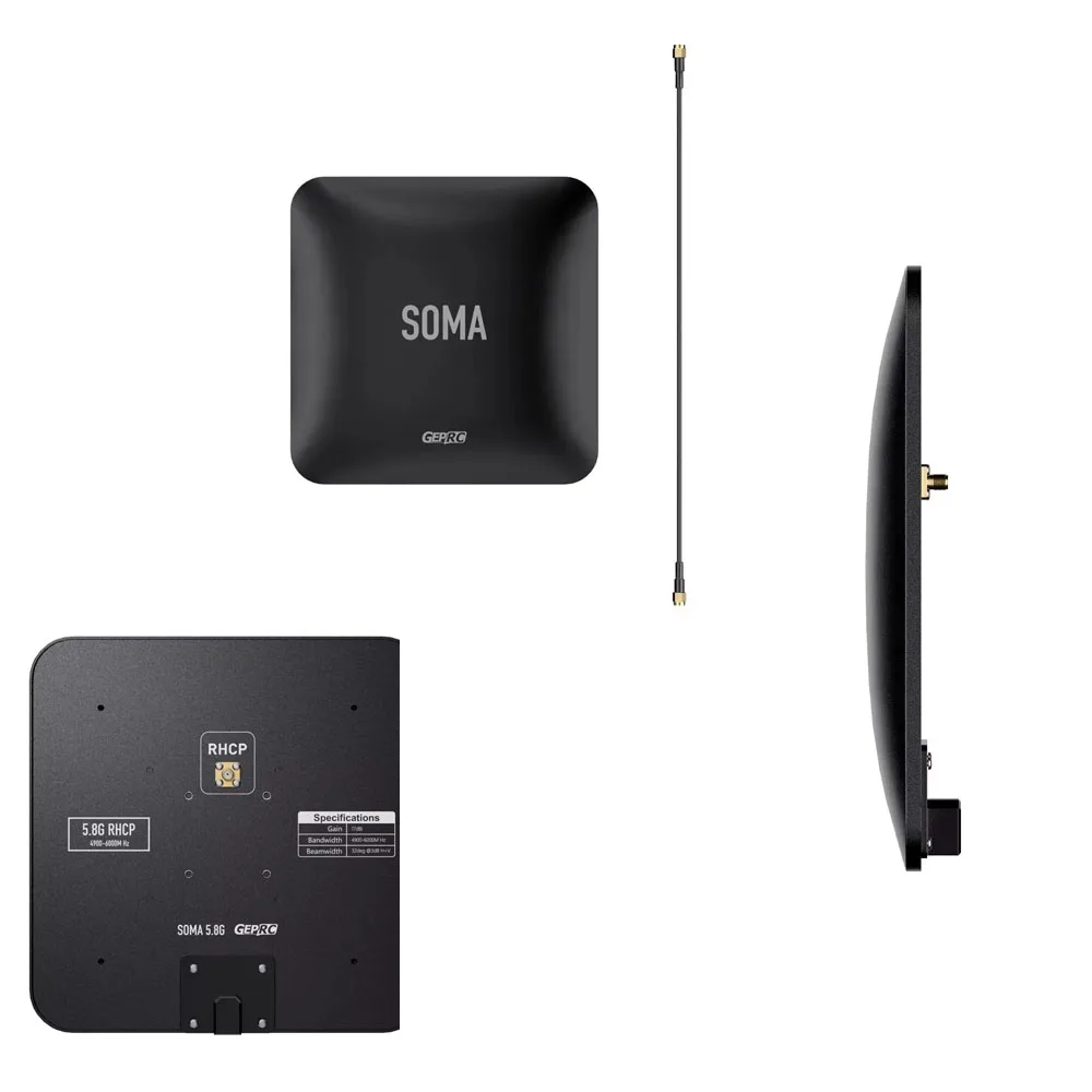 GEPRC SOMA 5.8G Directional Patch Antenna (RHCP) – 17dBi High Gain, 4.9-6GHz Band | SMA Connector for Long-Range FPV Drones