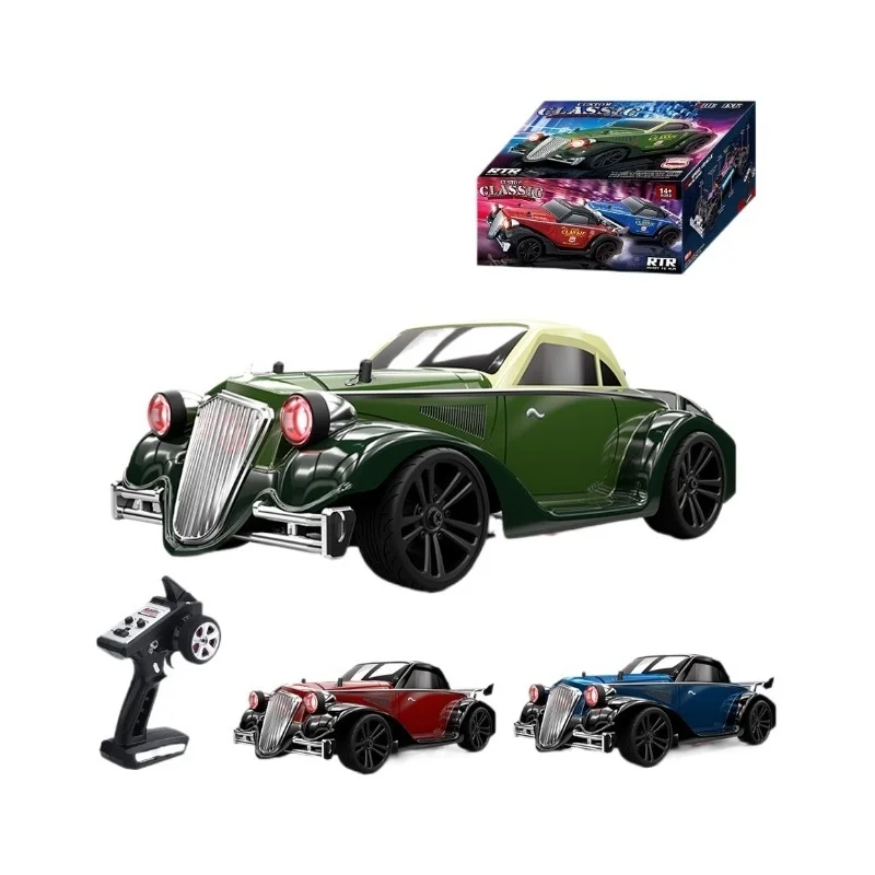 SCY 16302 Delin Retro Classic Car Simulation Car Lamp High-Speed Four-Wheel Drift Car Electric RC Remote Control Car Model Toy - Image 5