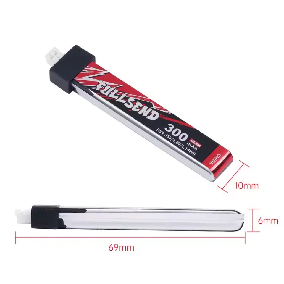 iFlight 5pcs Fullsend 1S HV 300mAh 40C Lipo Battery with JST-PH2.0 Charge Plug for Alpha A65 Tiny Whoop drone part - Image 5