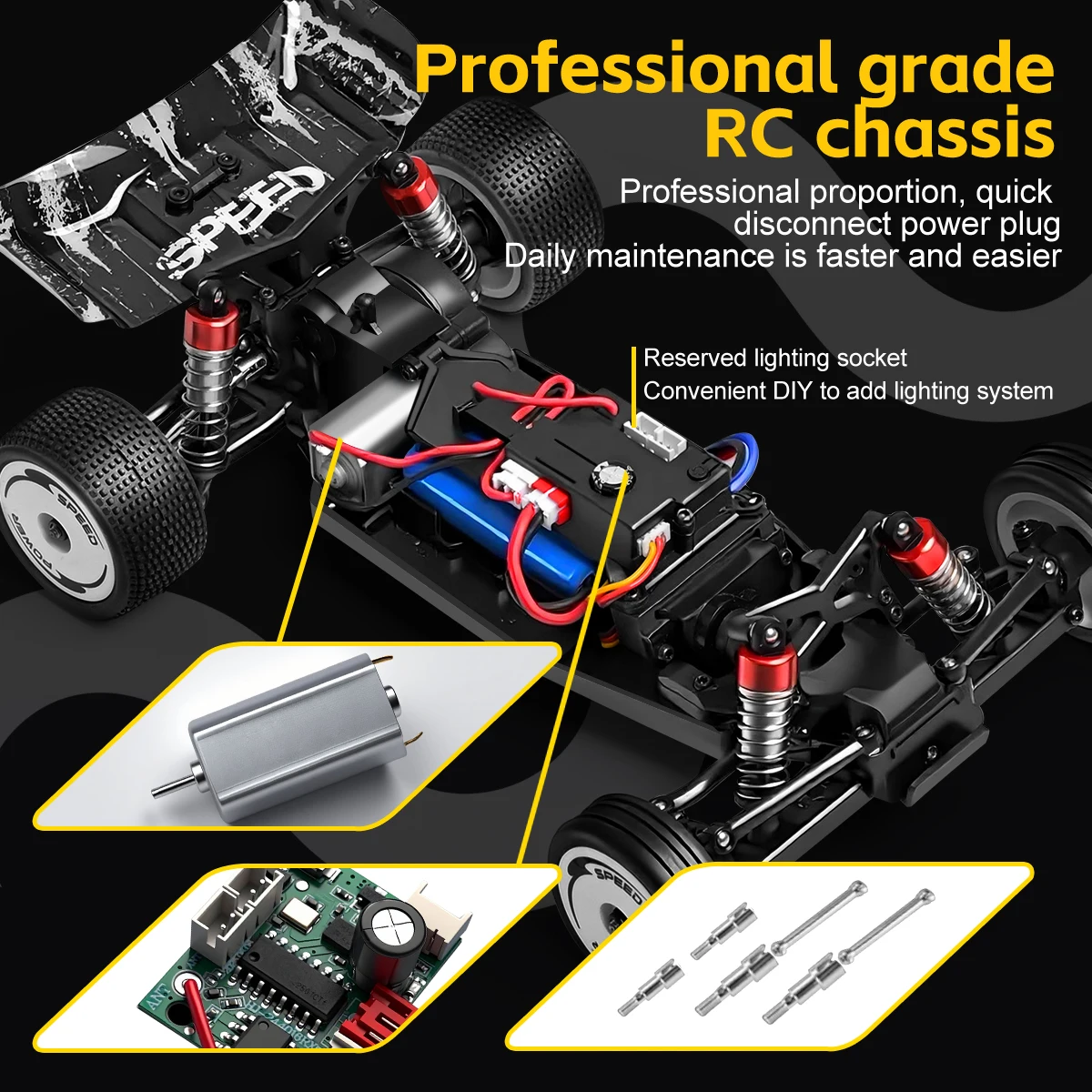 WLtoys 244016 1:24 RC Car 2.4G With DIY Lighting Electric High-Speed Competitive Racing Car Remote Control Toy For Kid Gift - Image 5