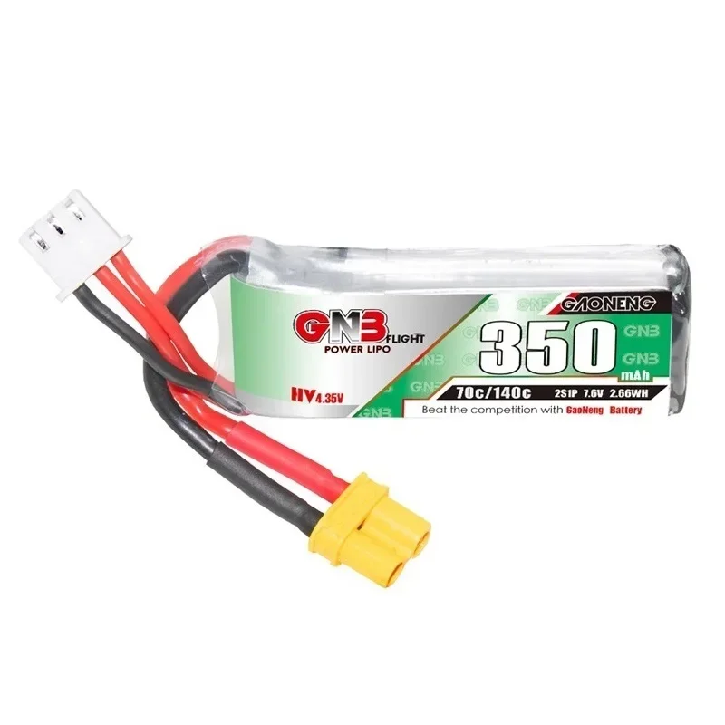 3-10PCS GNB Gaoneng 2S 350mah 7.6V 60C/120C Lipo Battery XT30 or PH2.0 Plug for BETAFPV Beta75X Tiny Whoop Drones Small Car - Image 3