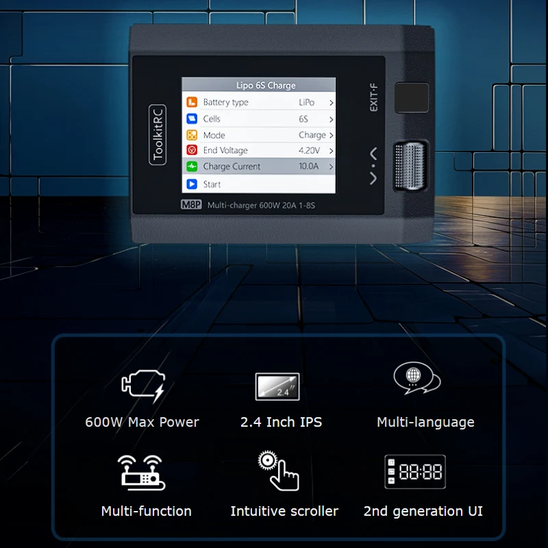 ToolkitRC M8P 600W 20A Multi-function DC Balance Charger for 1-6S 7S 8S XT60 Lipo LiHV LiFe Lion LTO Battery signal testing - Image 3