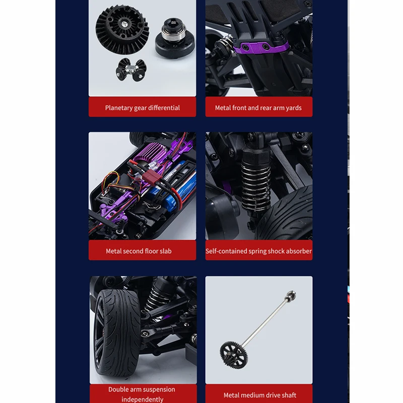 SCY 16303 1:16 High Speed RC Drift Car 4WD 35km/h 2.4G Remote Control American Muscle Toy Car Kids Gifts - Image 6
