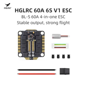 HGLRC 60A 6S V1 4-in-1 ESC BLHELI_S DShot600/300/150 2S-6S Firmware Q-H-40 For RC FPV Racing Freestyle Mark4 7/10 Inch