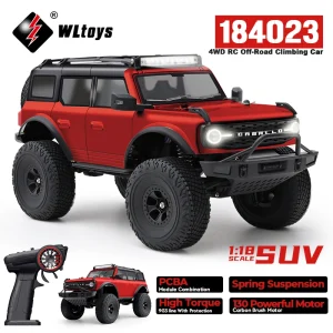 WLtoys 184023 1:18 RC Car With LED Light 2.4G 4WD Remote Control Car RTR Professional Off-road Climbing Vehicle Toy For Kid Gift