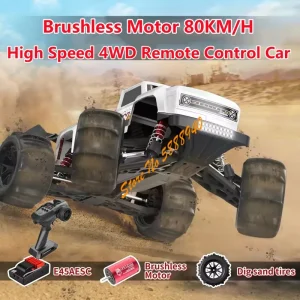80KM/H Brushless Racing Electric RC Car 2.4G 150M 1/16 Simulation Vehicle 4WD Climbing All Terrain Off Road Remote Control Truck