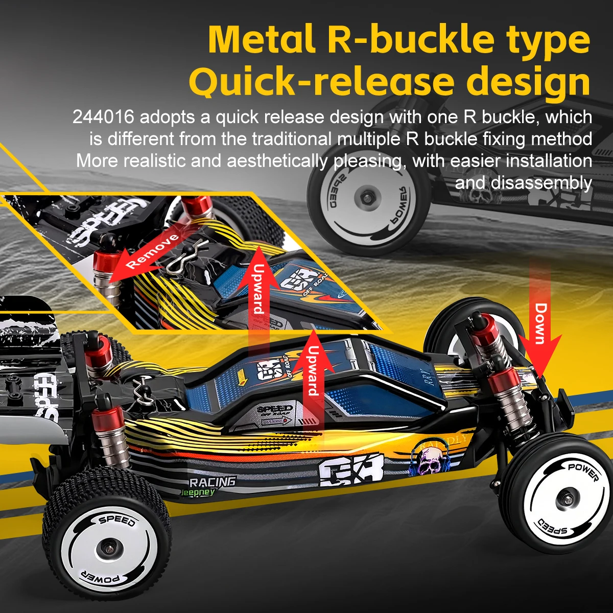 WLtoys 244016 1:24 RC Car 2.4G With DIY Lighting Electric High-Speed Competitive Racing Car Remote Control Toy For Kid Gift - Image 3