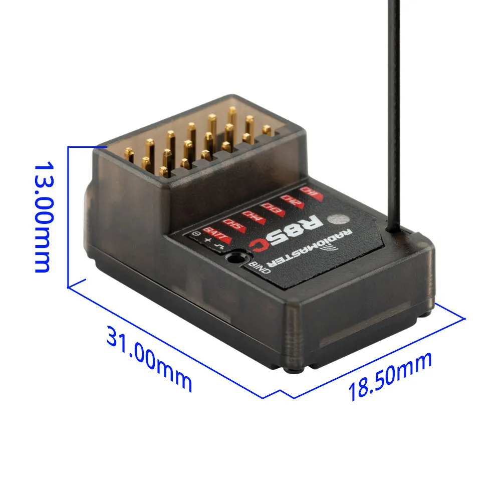 RadioMaster R85C 5ch 2.4GHz 4in1Multi-protocol PWM Receiver External Antenna - Image 2