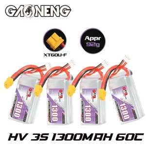 GAONENG GNB 3S 1300mAh 11.4V HV 60C/120C LiPo Battery XT60 - RC Helicopter/FPV Drone Spare Parts