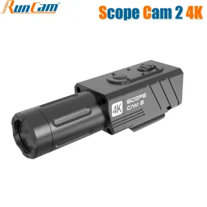 RunCam Scope Cam 2 4K Airsoft Camera Digital Zoom Customized Crosshairs IP64 Paintball WaterProof APP 1400mAh 128G Scopecam