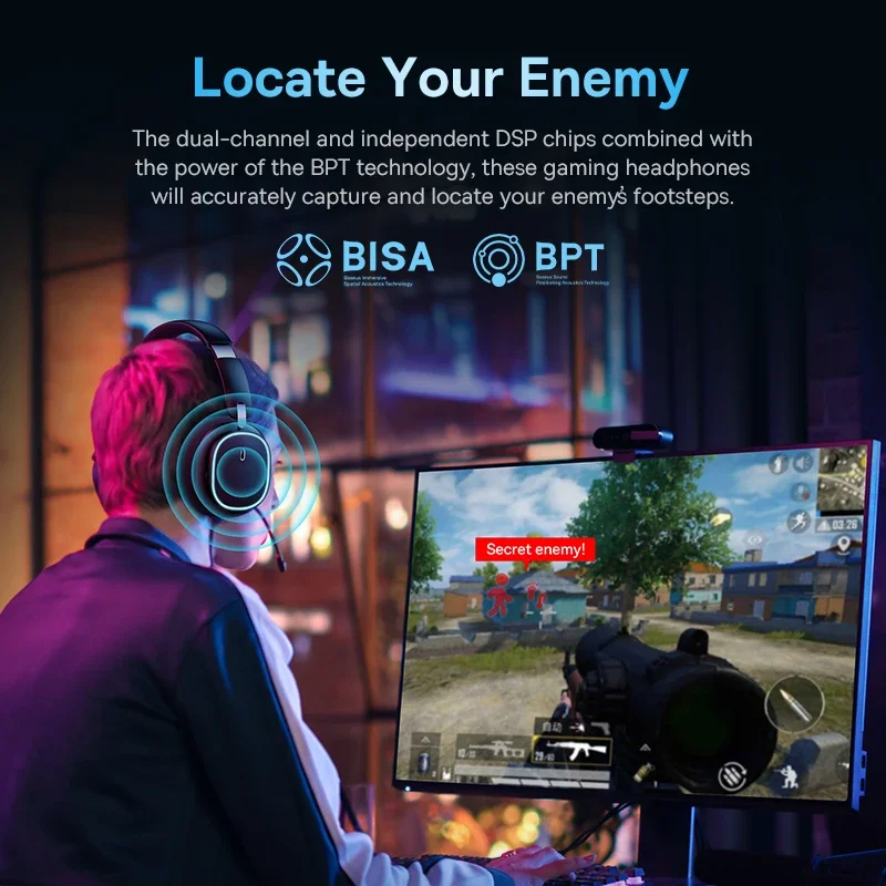 Baseus GH02 Gaming Wireless Headphone with Mic Over-Ear Headphones Bluetooth 5.3 40mm Driver 2.4G/Wireless/Cable RGB Headsets - Image 2