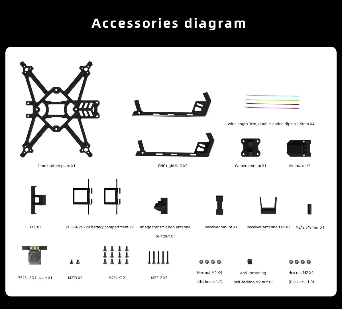 HGLRC Draknight 2-inch 91mm Ultra-light Toothpick FPV Frame | 2 - Image 6