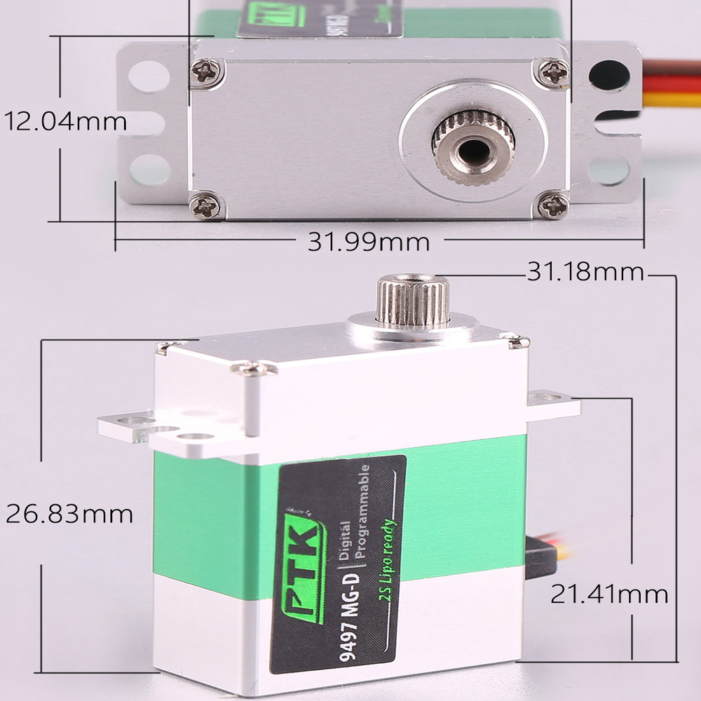 PTK 9497 MG-D 9g Micro Digital Servo Metal Steering Gear Coreless Motor for RC Airplane Fixed Wing Helicopter - Image 4