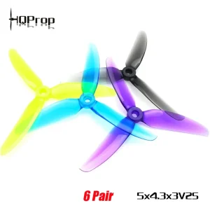 HQPROP 5X4.3X3V2S 5043 5X4.3X3 3-Blade PC Propeller for RC FPV Racing Freestyle 5inch Drones Replacement DIY Parts 6Pairs