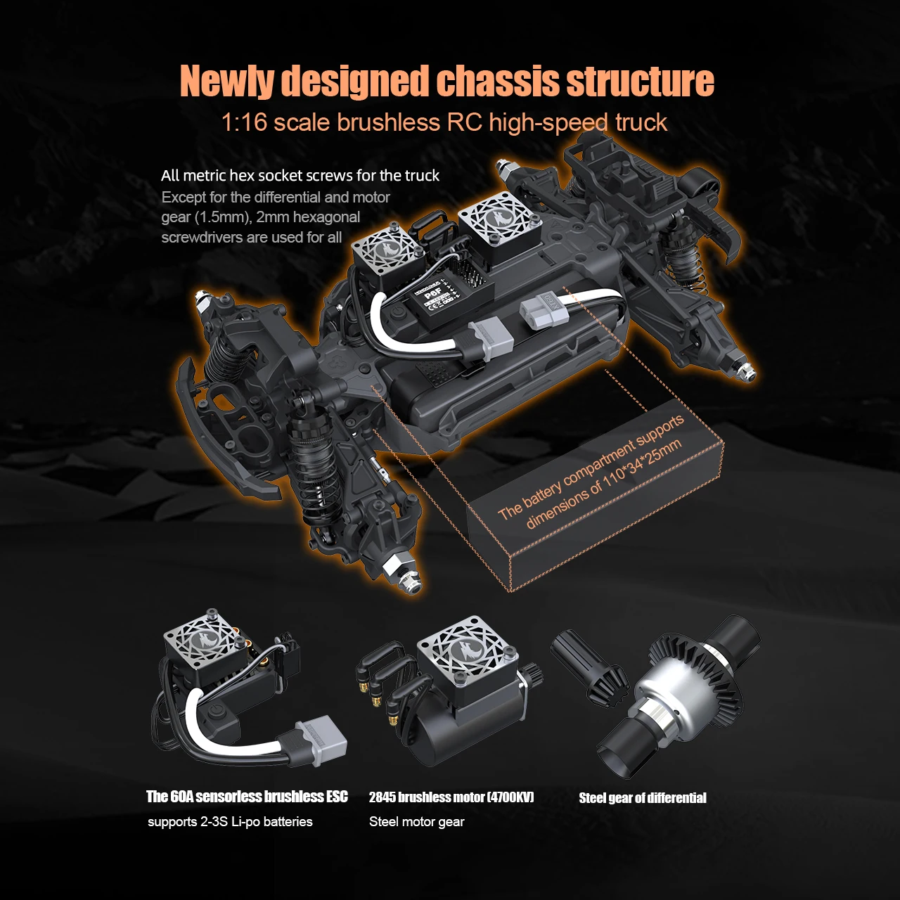 UD1610s RC Crawler 1/16 Brushless Remote Control Car Flip Off-Road Climbing Vehicle UDIRC Simulation Model Toy for Adults - Image 6