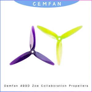 Gemfan 493D Zoe 4.9 inch 3-Blade Propellers 2 Pairs for 2.5-3.5 inch FPV Drone Freestyle Racing RC Quadcopter Prop