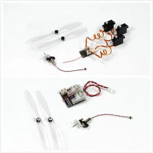 DW Hobby Micro Brushed Power System for RC Mini Indoor Airplane 4x12 Brushed Motor Props with Micro Servo Receivers Included