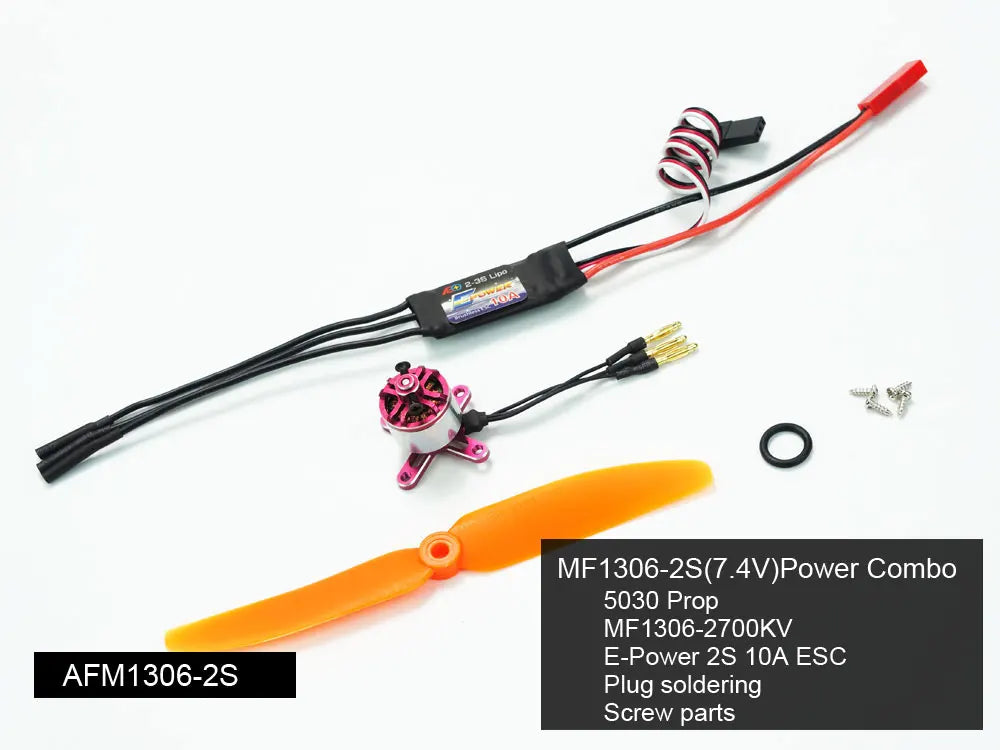 AEORC AFM1306-2S Micro Power System Combo 7.4V 5-inch 6-inch 1306/1308 Electric Racing Drone Motor Combo Kit for DIY Build