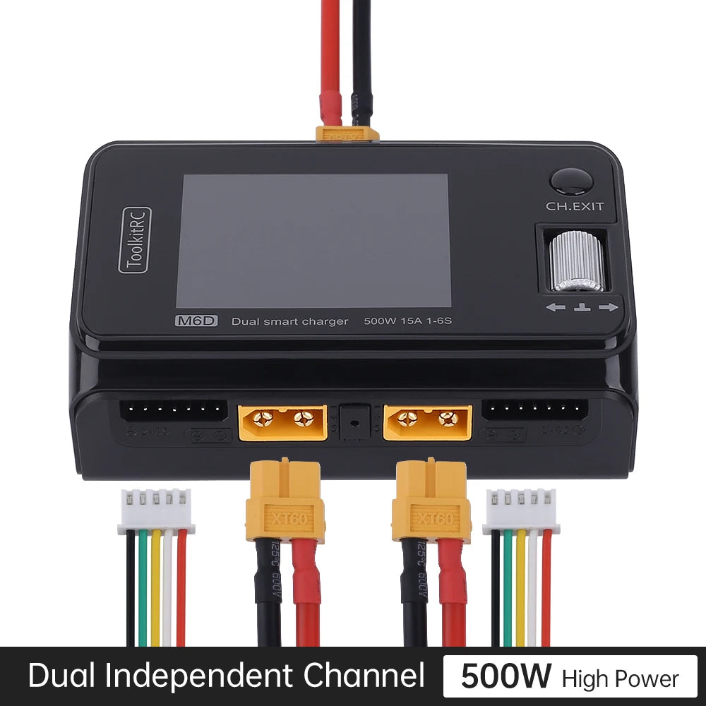 ToolkitRC M6D V3 500W 15A DC Dual Channel MINI Smart Charger Discharger For 1-6S Lipo Battery FPV Model Spare Part Replace M8 - Image 2