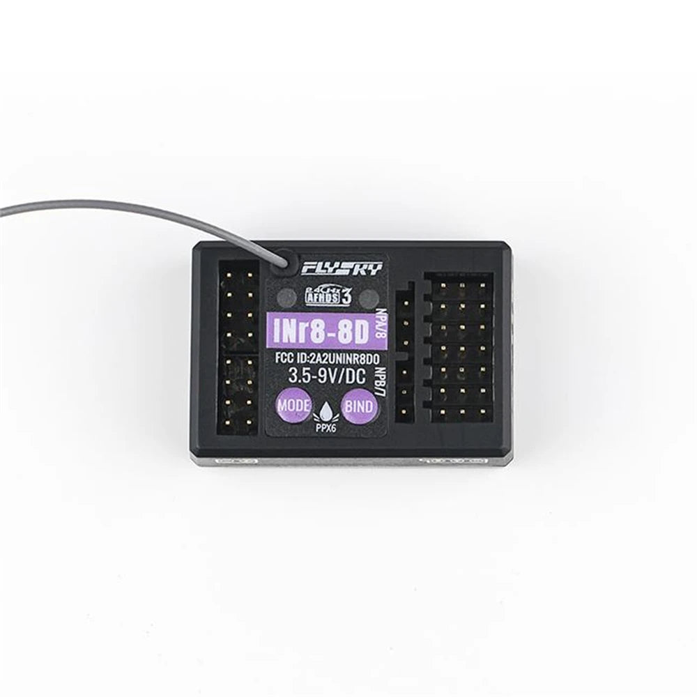 Flysky INr8-8D 2.4GHz 8CH AFHDS 3 Waterproof RC Receiver Integrated Lighting Control Compatible with NB4 NB4+ NB4PRO NB4 PRO - Image 3
