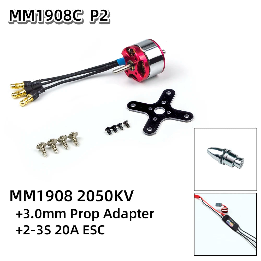 C20 1908 2050KV 1550KV 3.0mm Shaft Brushless Outrunner Motor Brushless Motor for RC Aircraft Plane Airplane Multi-copter - Image 15