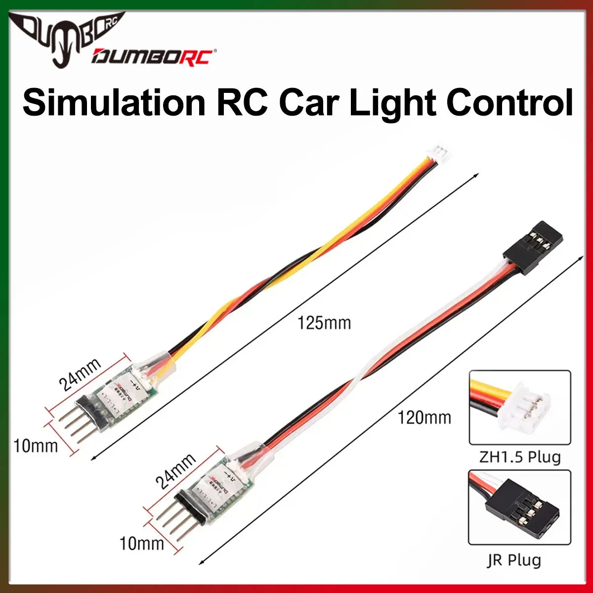 DUMBORC 3CH LED Lamp Light Controller Switch Panel System Turn on/off ZH1.5/JR Plug for RC Mini Car Fixed-wing Aircraft Parts