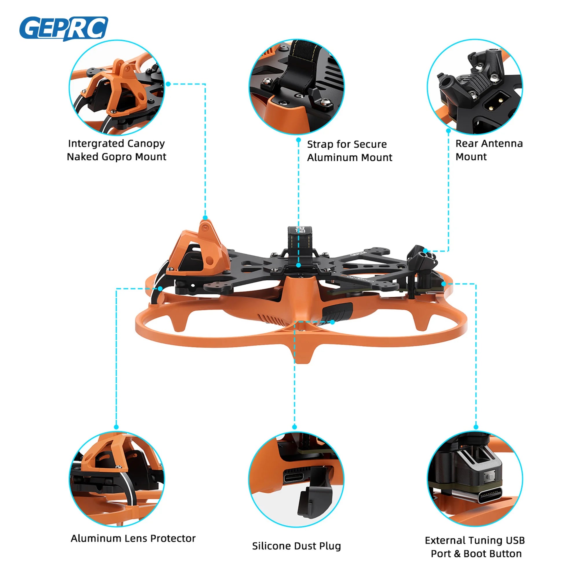 GEPRC GEP-CL30 V3 O4 PRO 3Inch Drone Carbon Fiber Black Orange RC FPV Quadcopter Helicopter Replacement Accessories Parts - Image 3