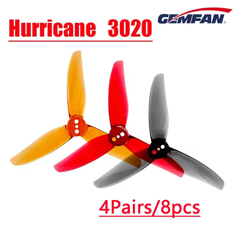 4Pairs Gemfan Hurricane 3020 3-Blade 3 Hole PC Propeller 1.5mm for RC FPV Racing Freestyle 3inch Toothpick Cinewhoop Ducted - Image 2