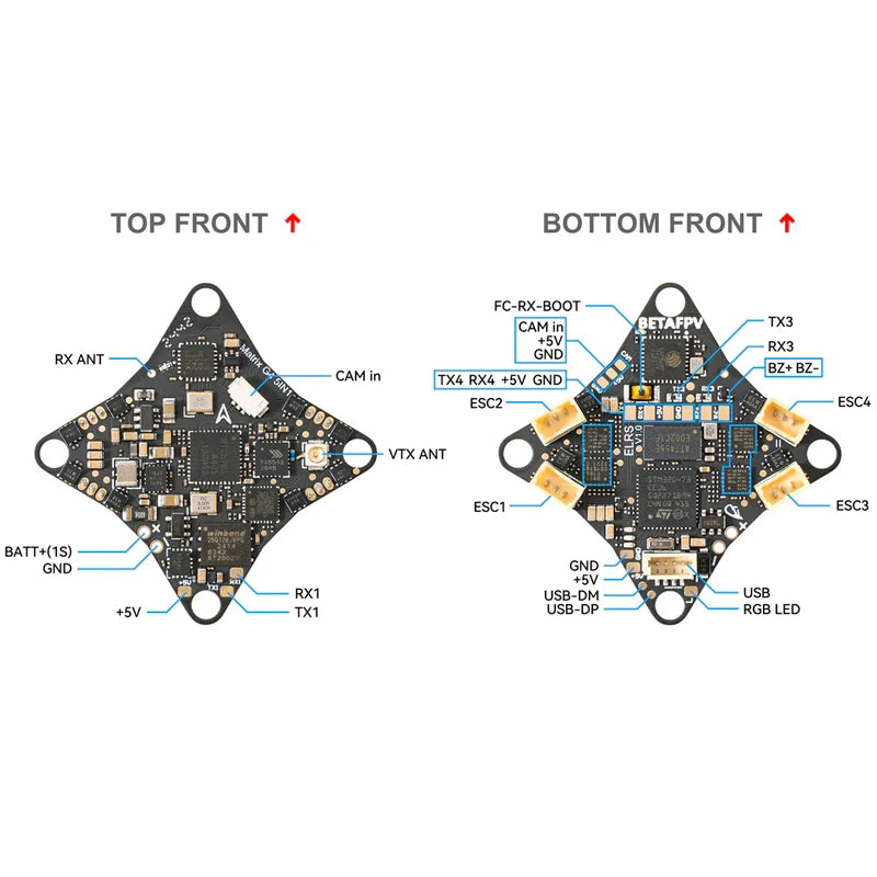BETAFPV Matrix 1S 5IN1 AIO FC Brushless Flight Controller 2.4G ELRS 400mW VTX For Meteor75 Pro Whoop Quadcopter Racing Freestyle - Image 6