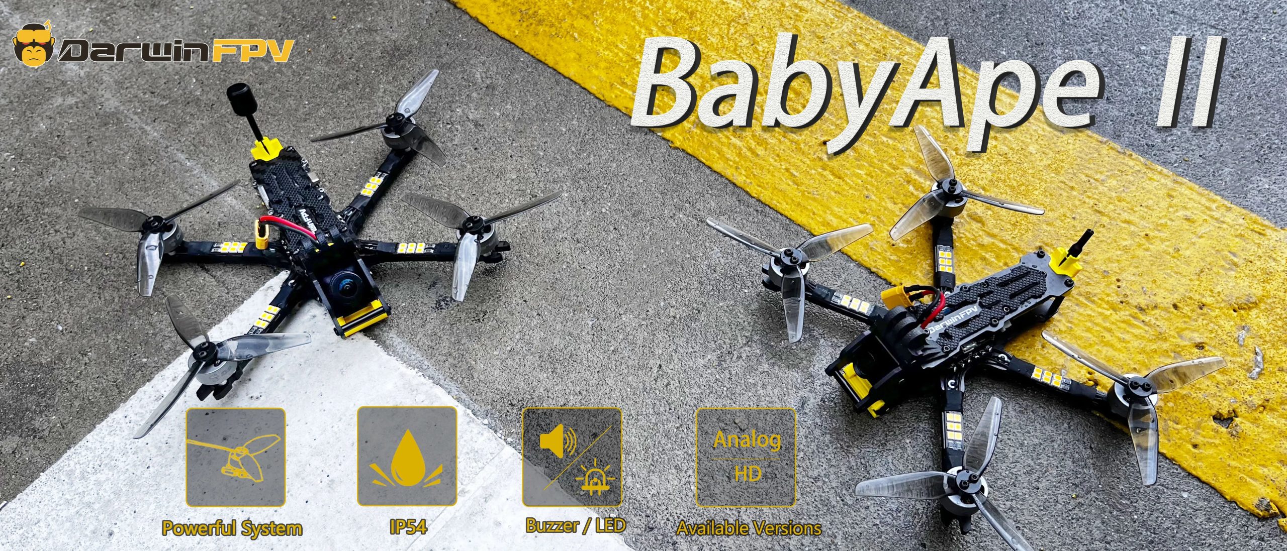 Newest DarwinFPV BabyApe II Freestyle 3.5inch FPV Racing Drone Analog/digital VTX Can Choose /F411 FC 30A ESC 1504 Motor - Image 5